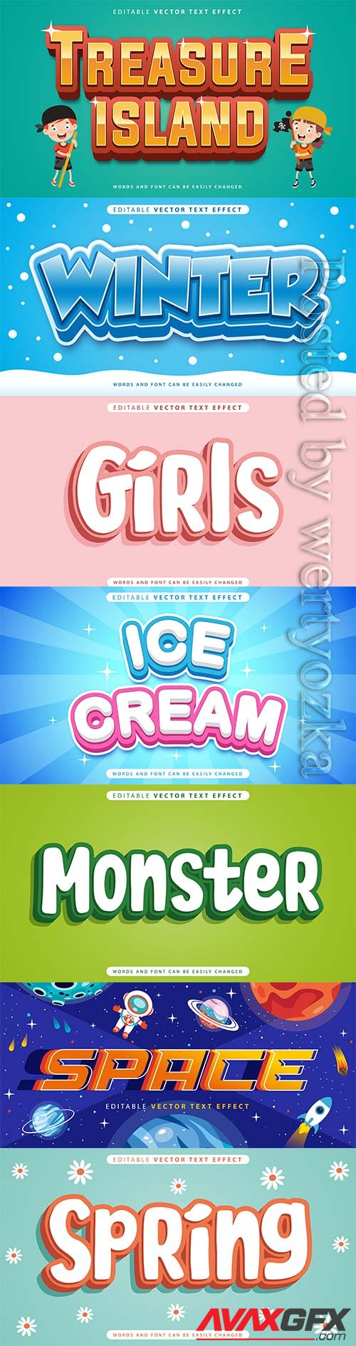 3d editable text style effect vector vol 811