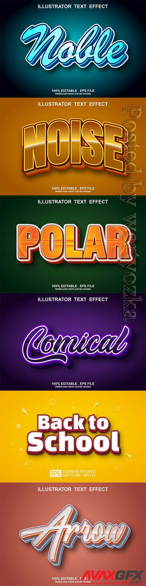 3d editable text style effect vector vol 808