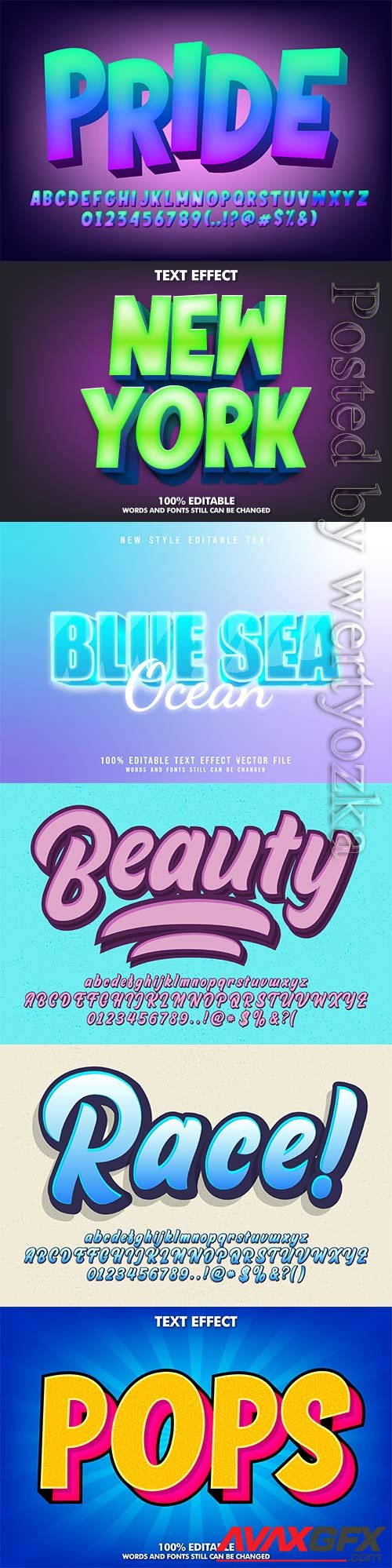 3d editable text style effect vector vol 798