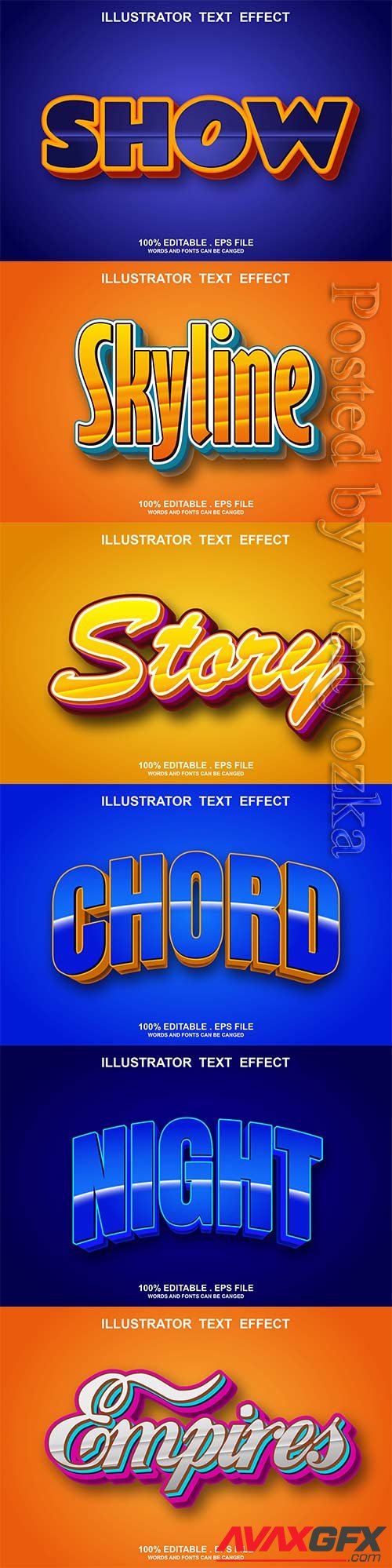 3d editable text style effect vector vol 803