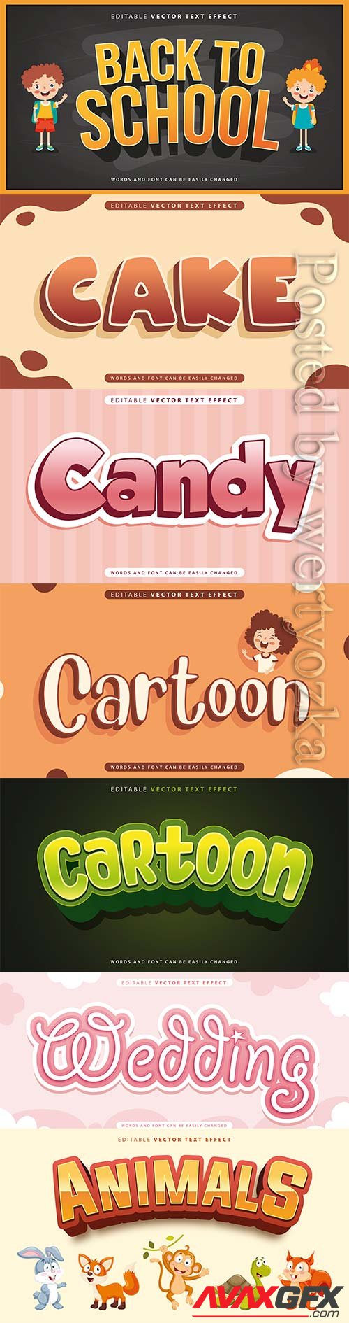 3d editable text style effect vector vol 812