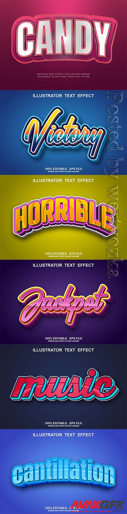 3d editable text style effect vector vol 800