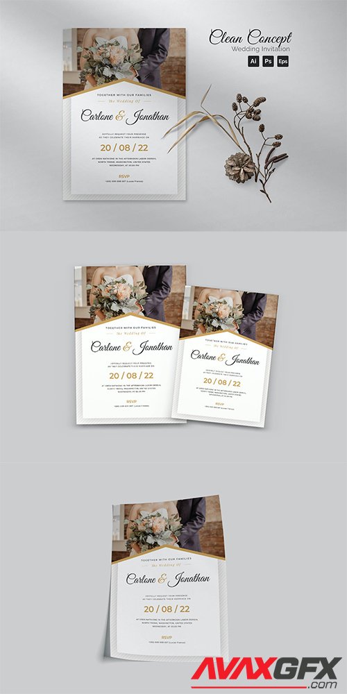 Clean Concept Wedding Invitation TAMNXQ2