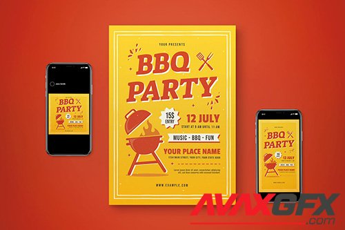 BBQ Party Flyer Set DSWKP8G