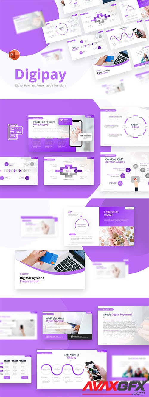 Digipay Digital Payment PowerPoint Template 4NCSKPP