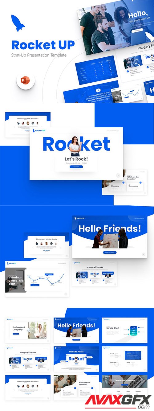 Rocket Up Start Up PowerPoint Template L435448