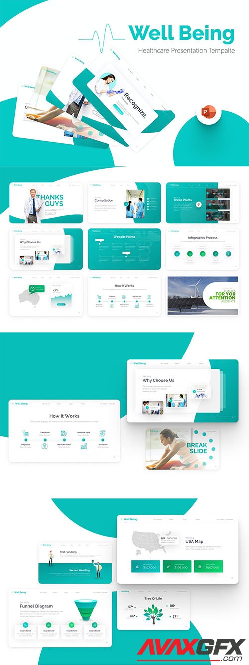 Well Being Healthcare PowerPoint Template V443VT4