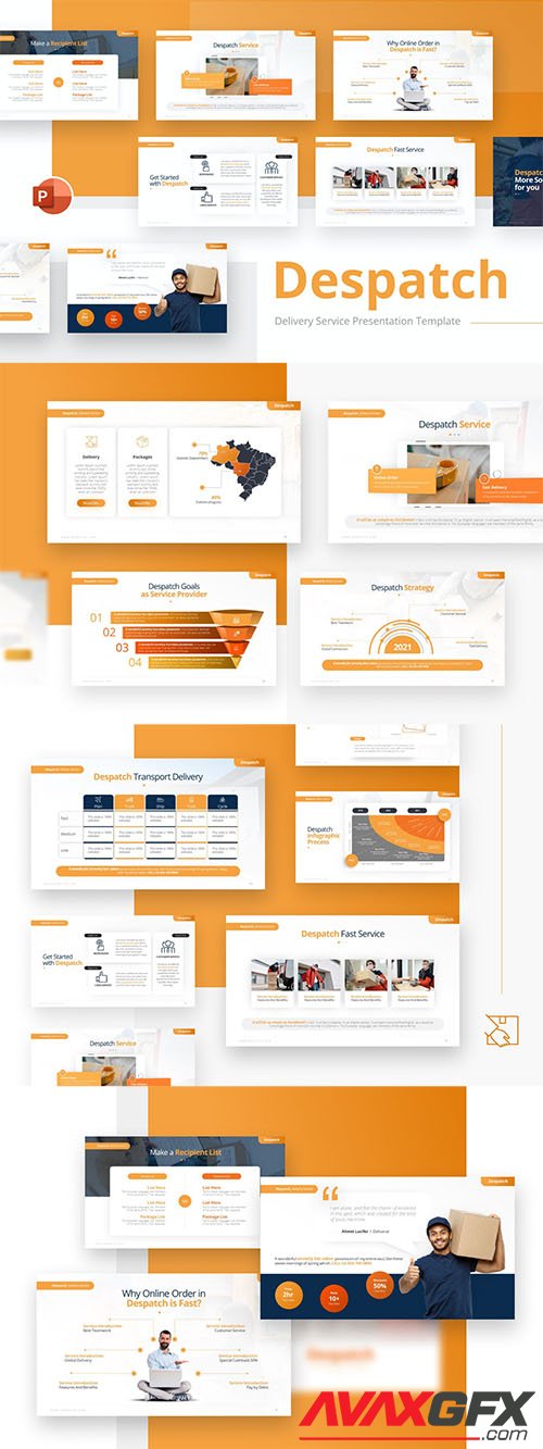 Despatch Delivery Service PowerPoint Template A928F6S