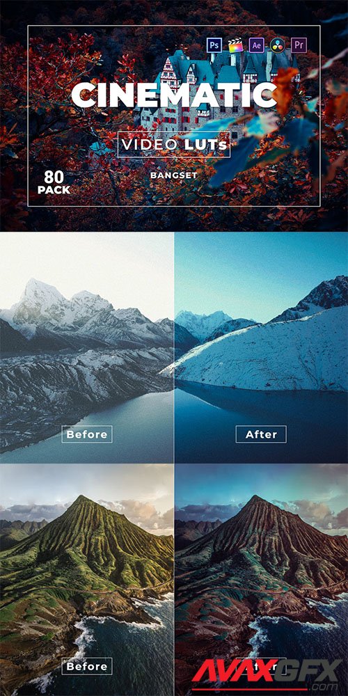 Bangset Cinematic Pack 80 Video LUTs FEALFEL