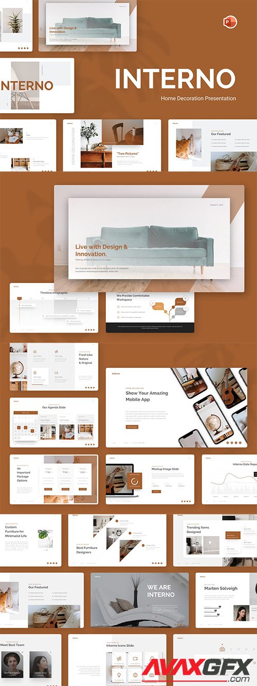 Interno Home Decoration PowerPoint Template 2VEM9WK