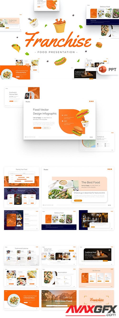 Franchise Food PowerPoint Template S9SHR6C