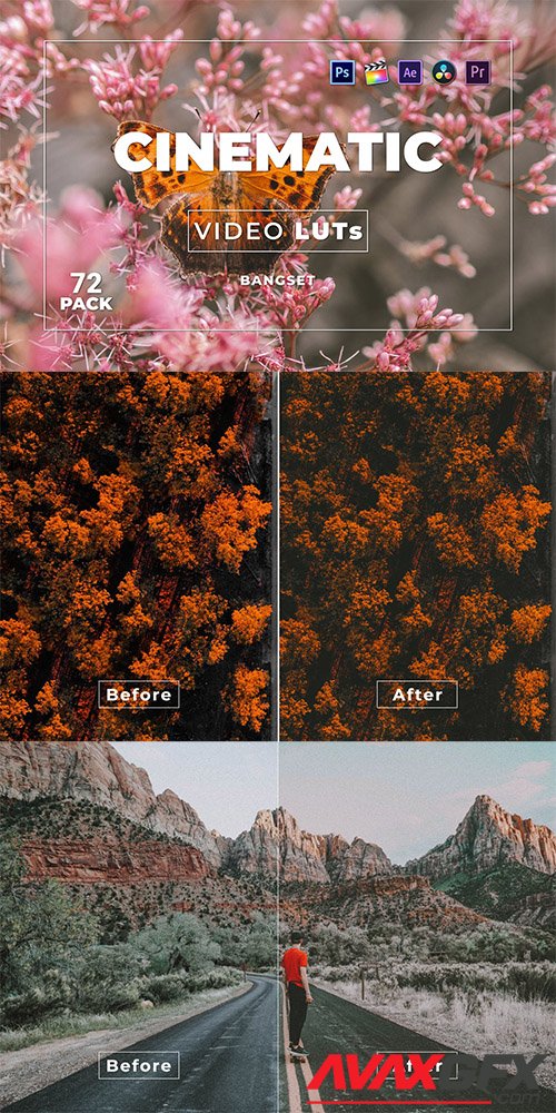 Bangset Cinematic Pack 72 Video LUTs Y7THRCC