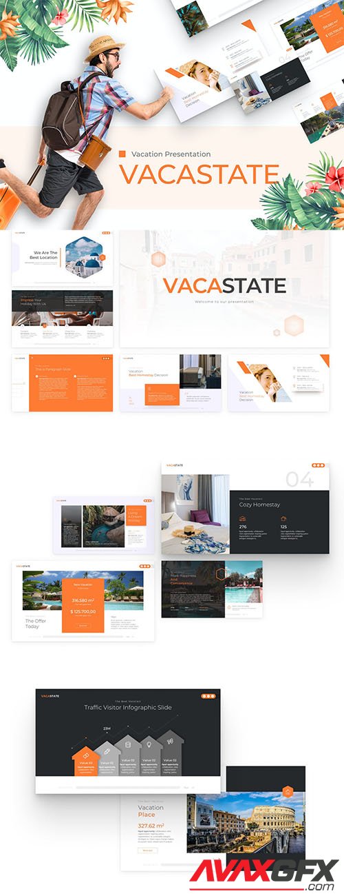 Vacastate Vacation Travel PowerPoint Template 5JJRHGF