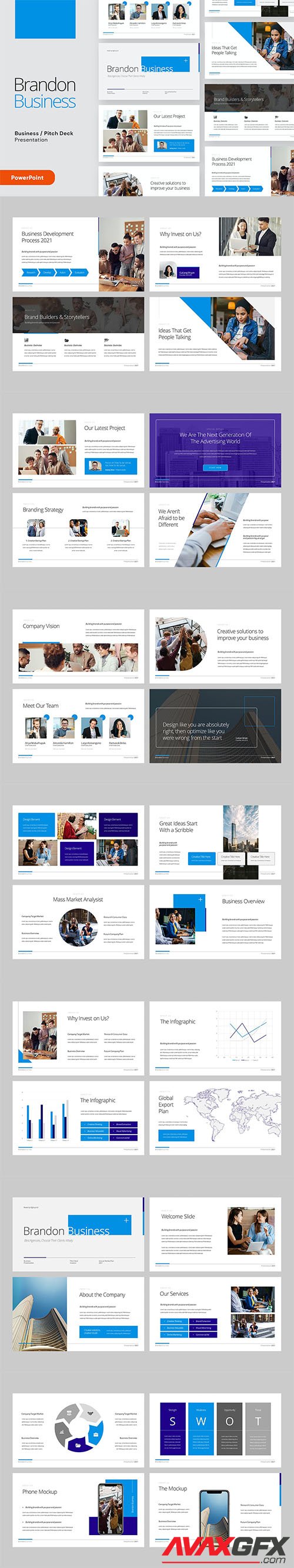 BRANDON - Business Pitch Deck - Powerpoint, Keynote and Google Slides Template