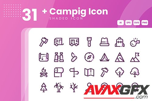 31+ Camping Icon Collection 8NWZU7P