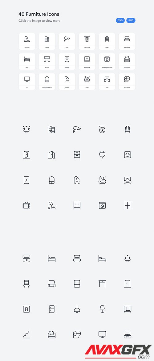 Furniture icons - Line