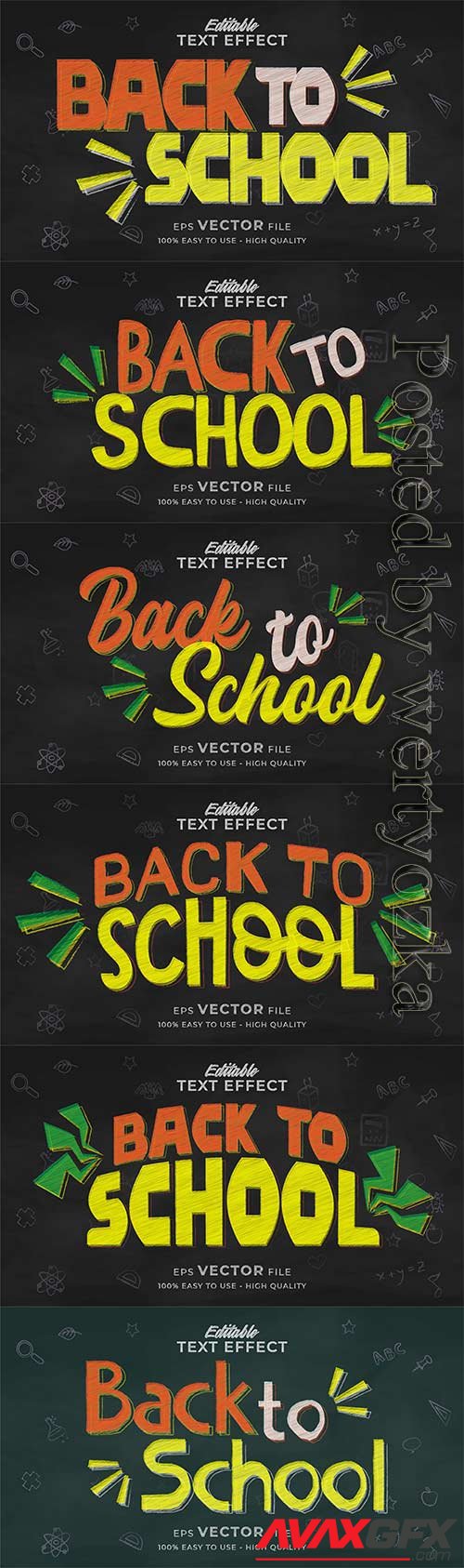 Premium vector Back to school text effect editable chalkboard text style