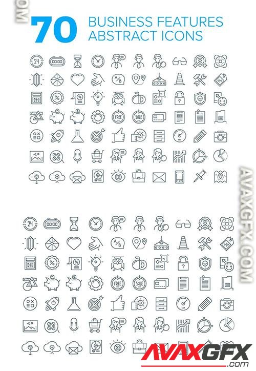 70 Business Features Abstract Icons G6TZHAV