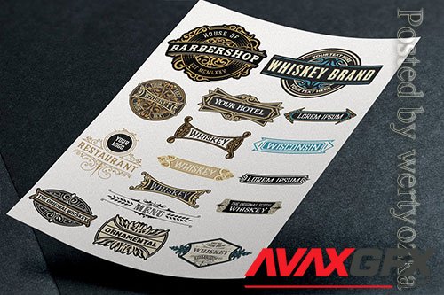 Pack of 16 logos and badges -Y8Y5DK5