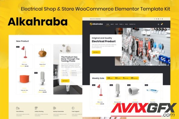 ThemeForest - Alkahraba v1.0.0 - Electrical Shop WooCommerce Store Elementor Template Kit - 33314219