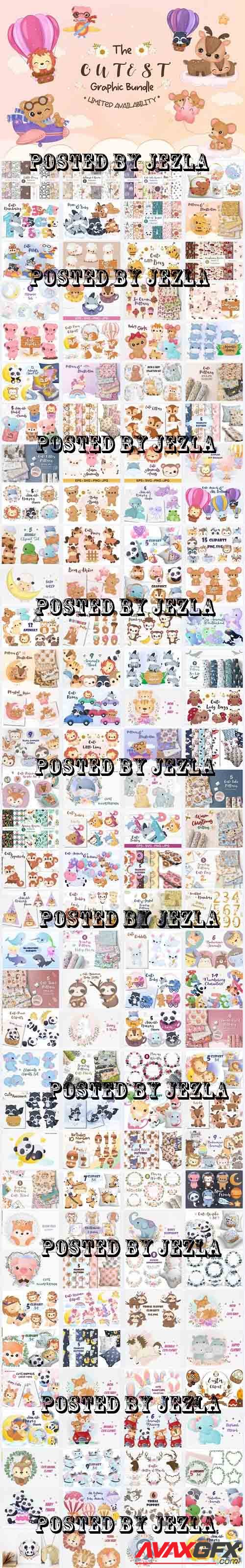 Cute Animals & Patterns Bundle - 139 Premium Graphics