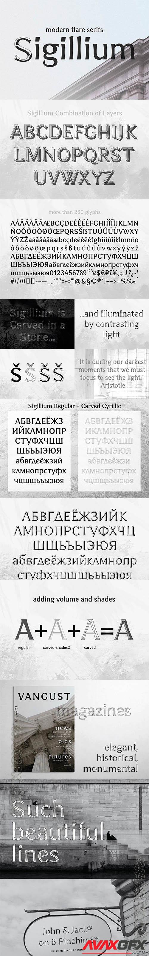 Sigillium - carved flare serif fonts 5687056