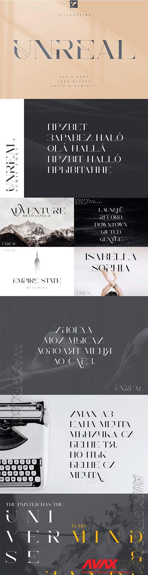 Unreal serif font - Latin & Cyrillic 4205976