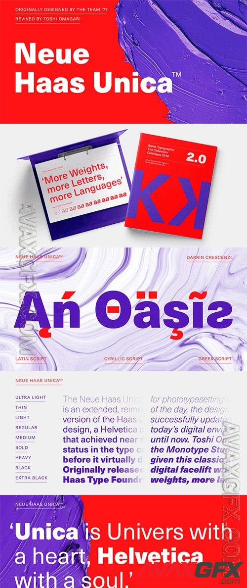 Neue Haas Unica font family