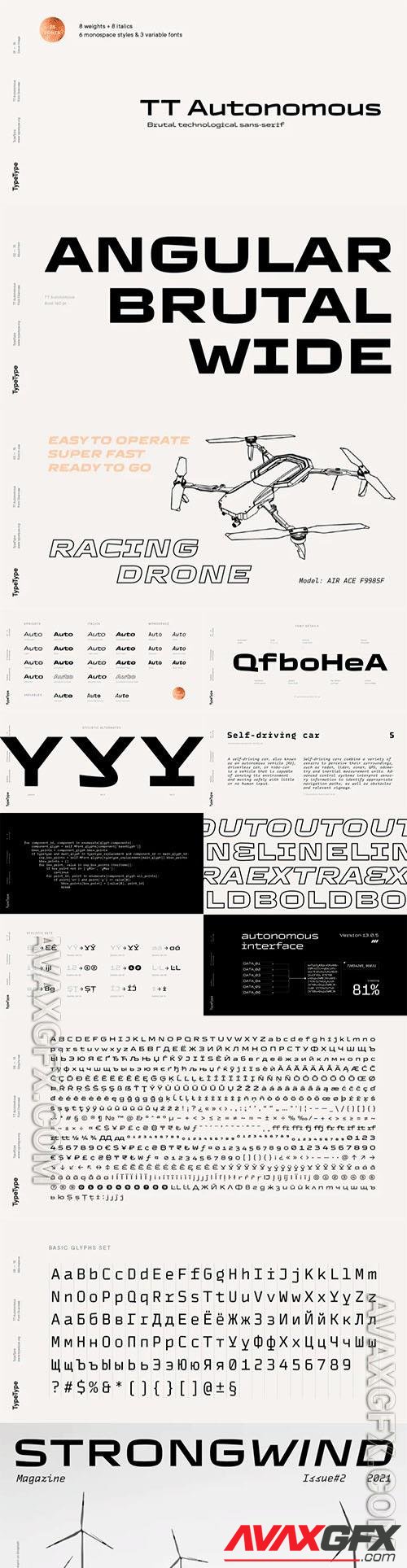 TT Autonomous font family