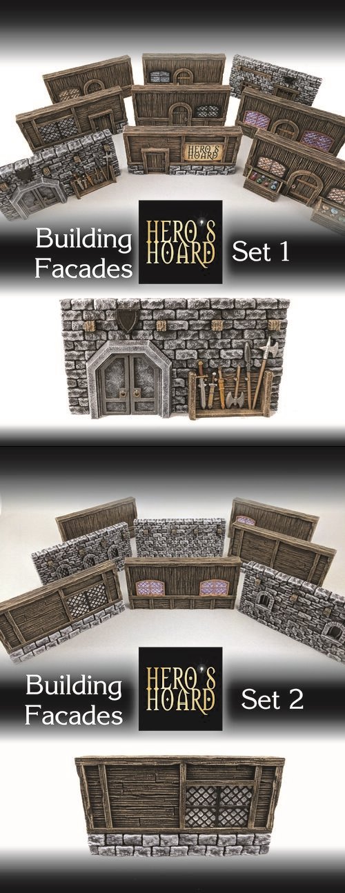 Heroes Hoard Building Facades Set 1-2 – 3D Printable STL