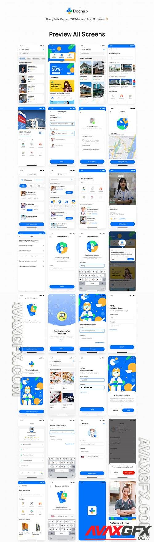 Dochub - Doctor and Medical App UI Kit