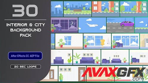 30 Flat Interior and City 33314305 (VideoHive)