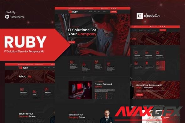 ThemeForest - Ruby v1.0.3 - IT Solutions Company Elementor Template Kit - 33332135
