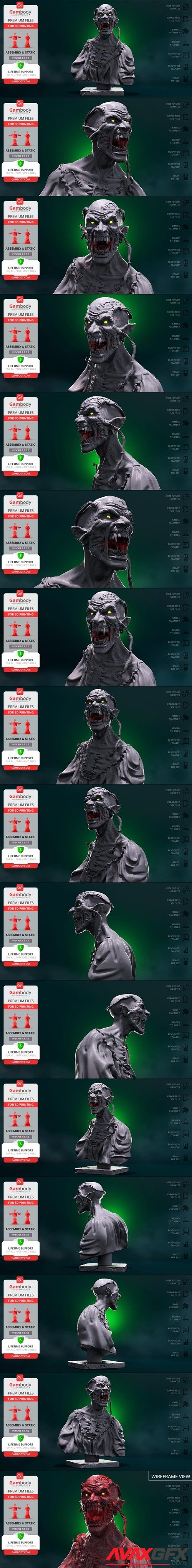 Cyberpunk Vampire Bust – 3D Printable STL