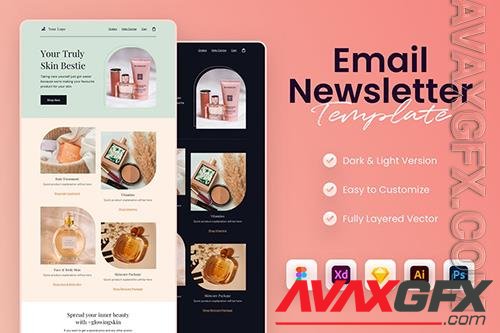 Beauty Email Newsletter Template A7C5HV9