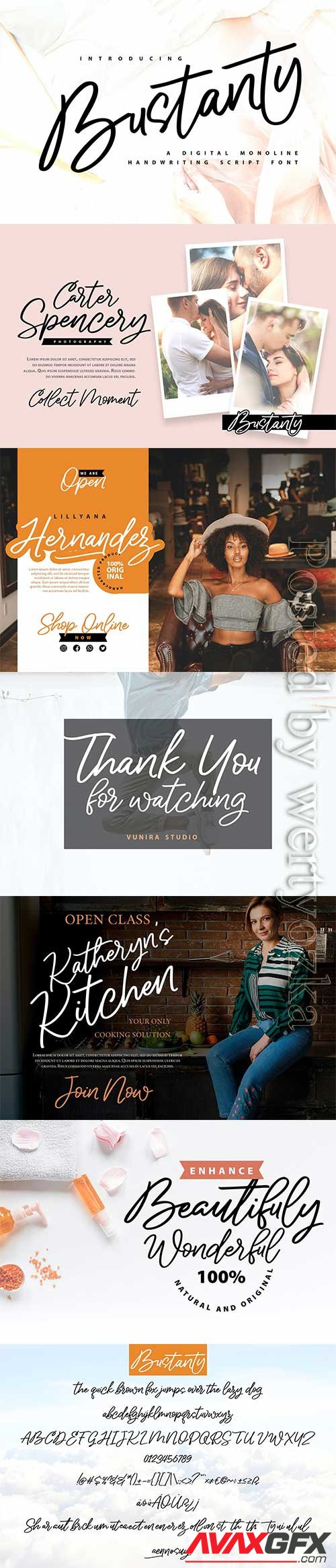 Creativemarket Font Bustanty Monoline Handwriting