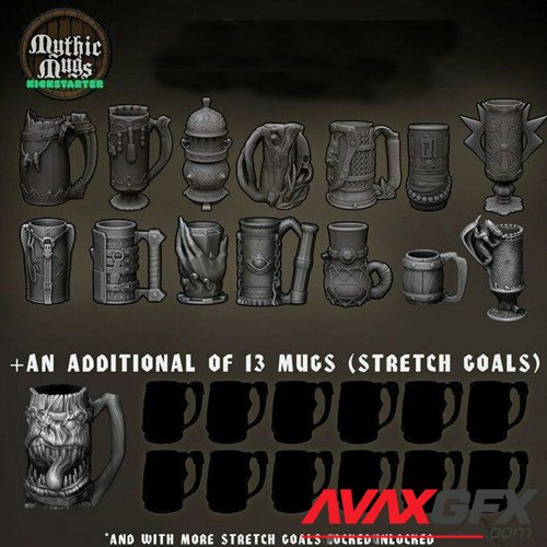 Mythic Mugs – 3D Printable STL