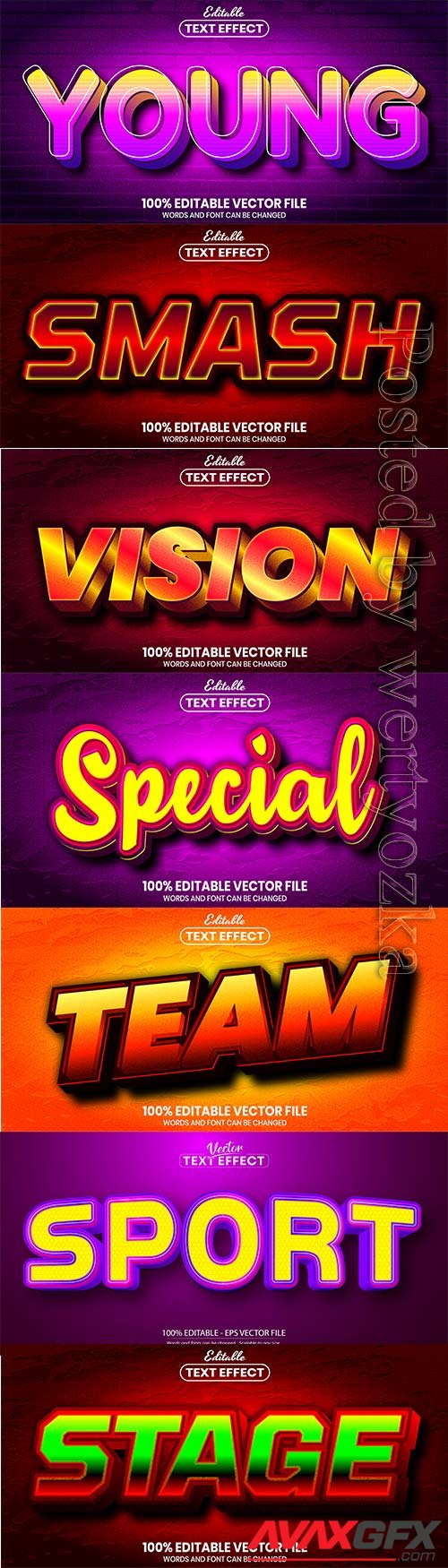 3d editable text style effect vector vol 849