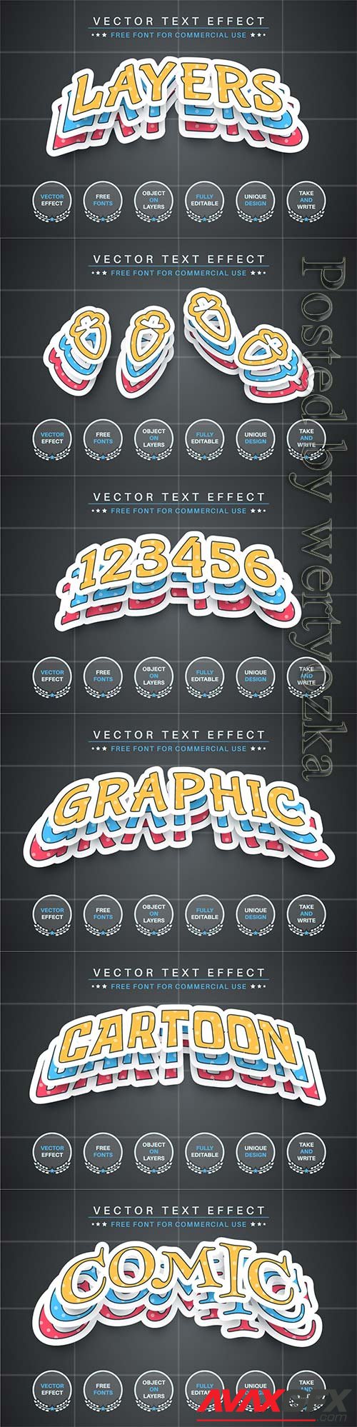 Set sticker - editable text effect, font style vol 2