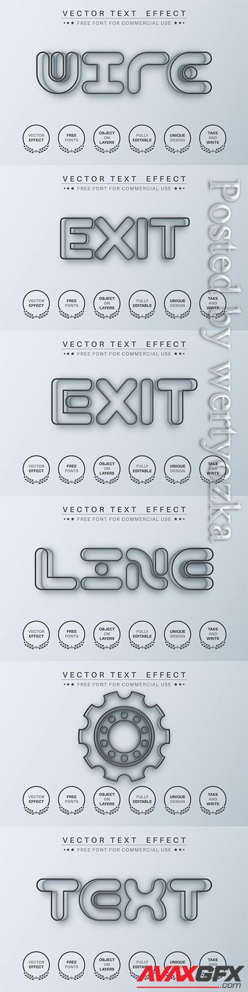 Black wire - editable text effect, font style