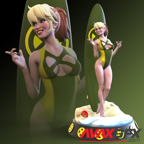 Marvel heroines Surfers – 3D Printable STL