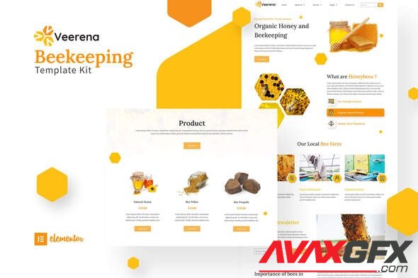 ThemeForest - Veerena v1.0.1 - Honey Bee Elementor Template Kit - 33347196