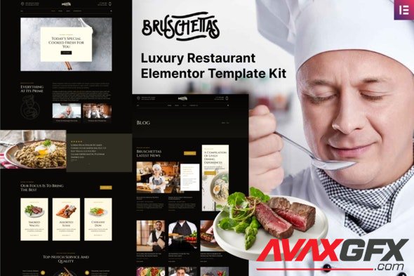 ThemeForest - Bruschettas v1.0.0 - Luxury Restaurant Elementor Template Kit - 33347814