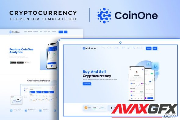 ThemeForest - CoinOne v1.0.0 - Cryptocurrency Elementor Template Kit - 33358024