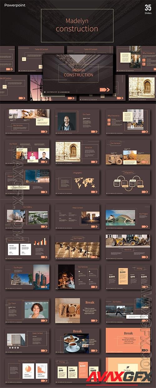 Construction Powerpoint, Keynote and Google Slides Template