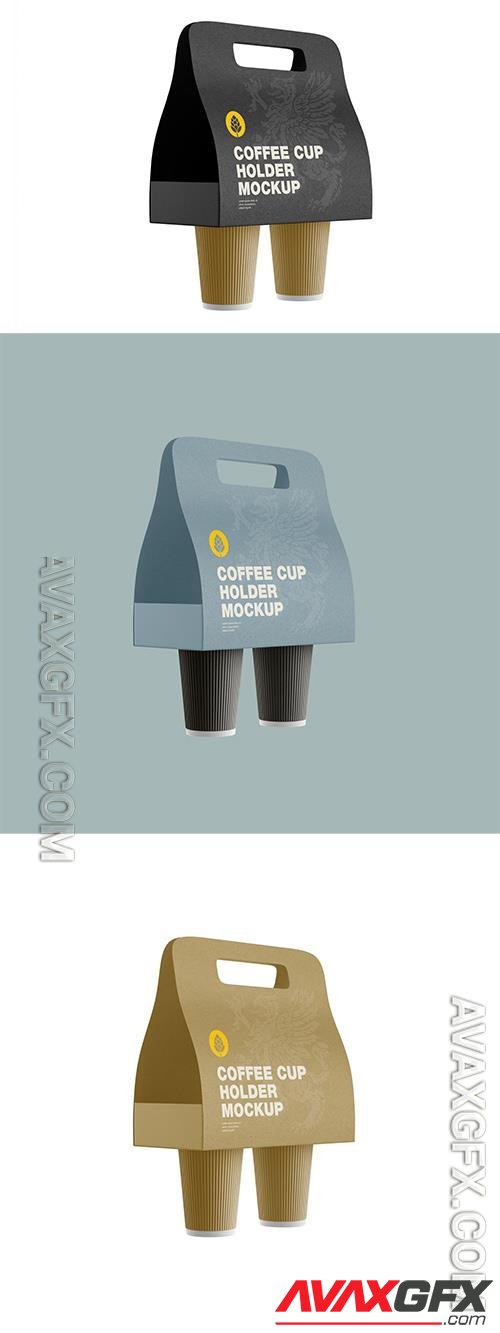 Coffee Cups Holder Mockup D3F9FY2