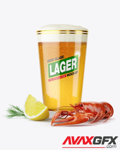 Lager Pint Glass & Crayfish Mockups 86830