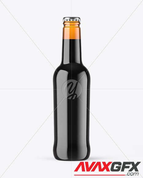 Amber Glass Dark Beer Bottle Mockup 86855