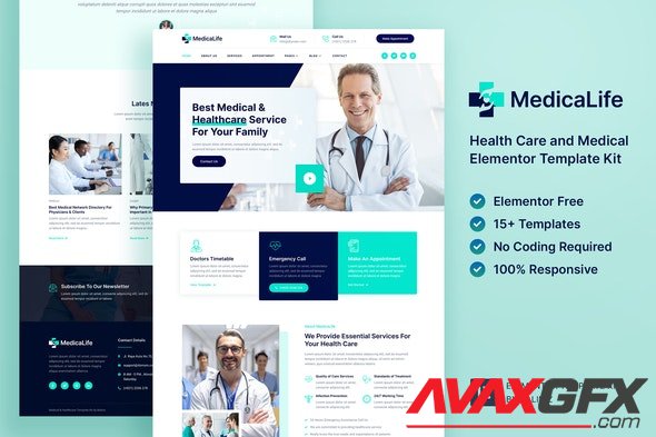 ThemeForest - MedicaLife v1.0.0 - Health Care & Medical Elementor Template Kit - 33340582