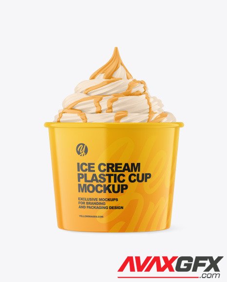 Ice Cream Glossy Cup Topping Mockup 86956